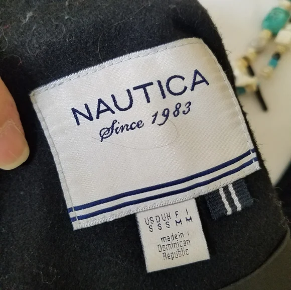 NAUTICA Black Hooded Wool Double Breasted Peacoat - Picture 11 of 13